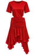 Vestido Pala Babados Assimétricos