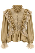 Blusa Bata com Babados e Renda