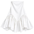 Vestido Tricoline Sem Alça Babado