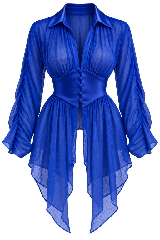 Blusa Bata Acinturada