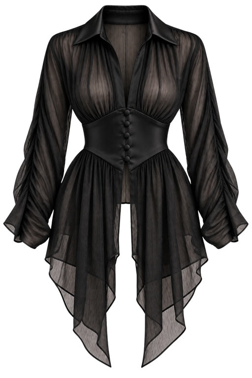 Blusa Bata Acinturada