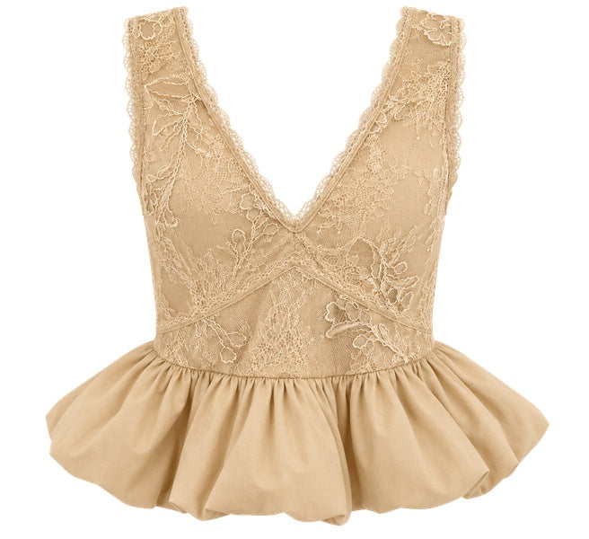 Blusa Peplum Renda Bordada