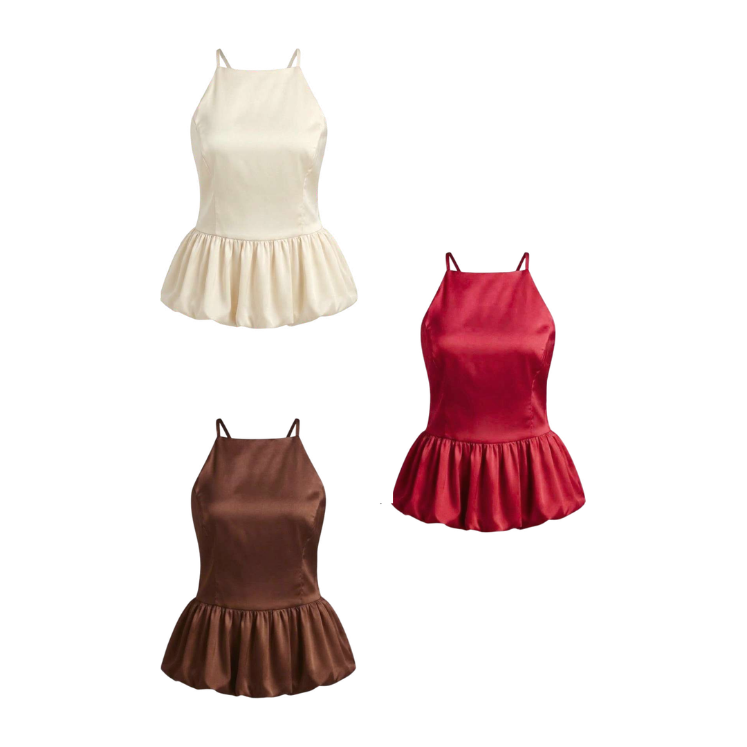 Blusa Peplum Cetim