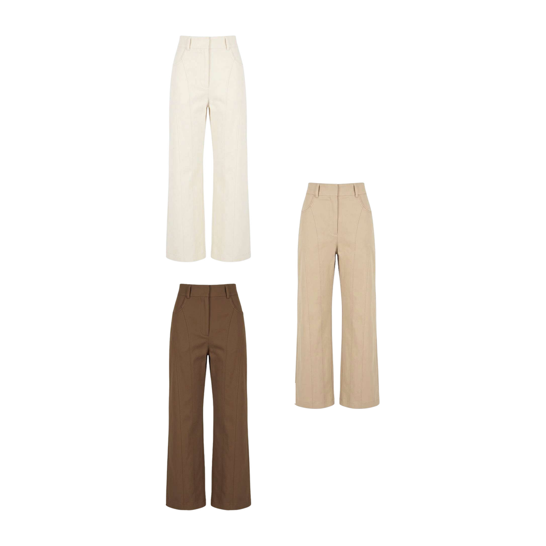 Calça com Recortes Sarja