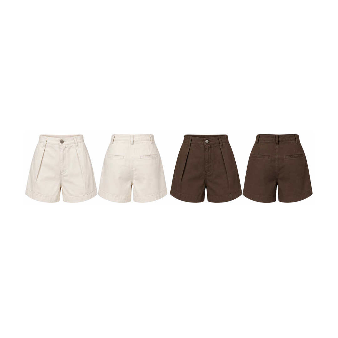 Shorts Sarja com Pregas