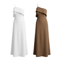 Vestido Longo 1 Ombro Alfaiataria